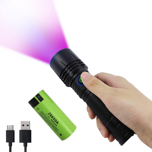 Why is the beam distance shorter than advertised for my UV flashlight?