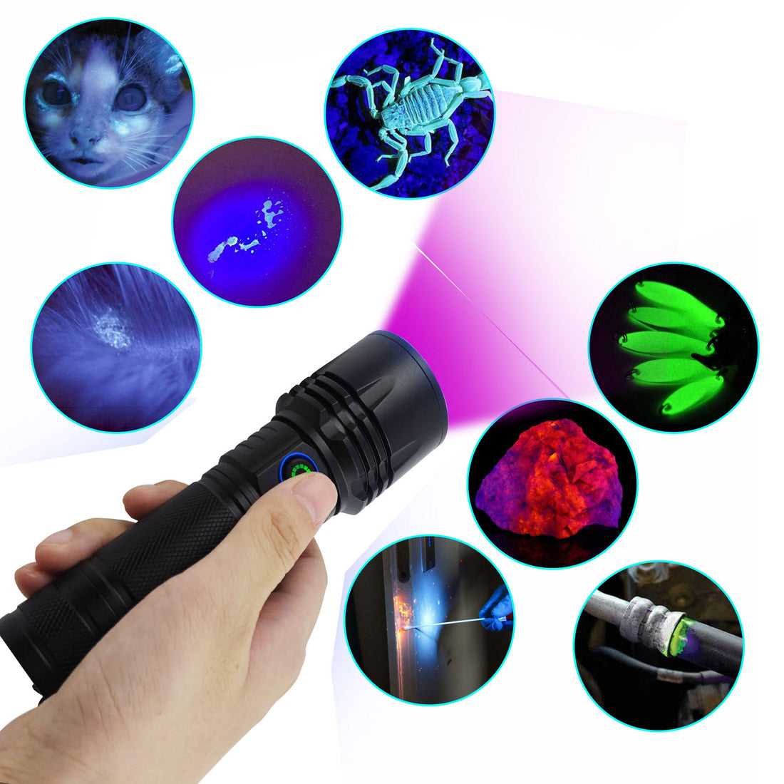 How do I know if I'm using the UV flashlight correctly for rock hunting?