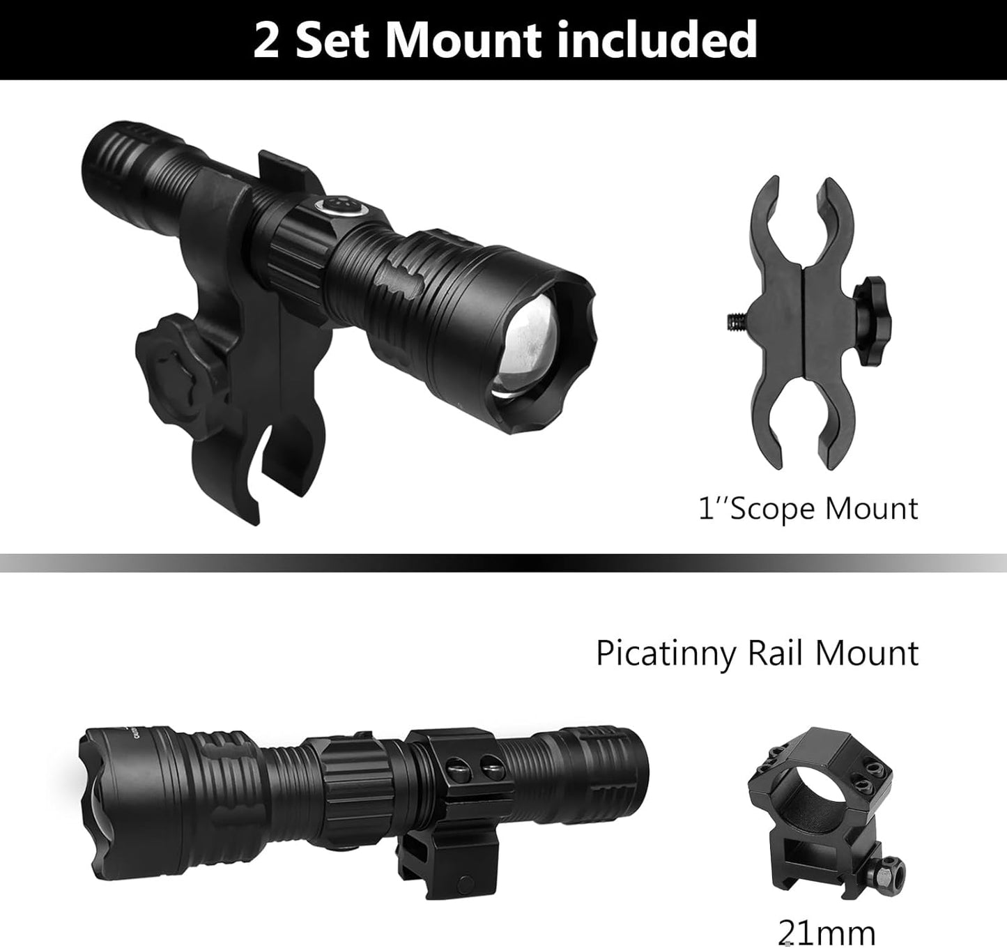 Coyote Hunting Light,Red Light for Hunting,Red,Green,Blue,White 4 in 1 Light for Coyote,Hog,Coon,Predator,Sniper,Scope,Hunting Lights