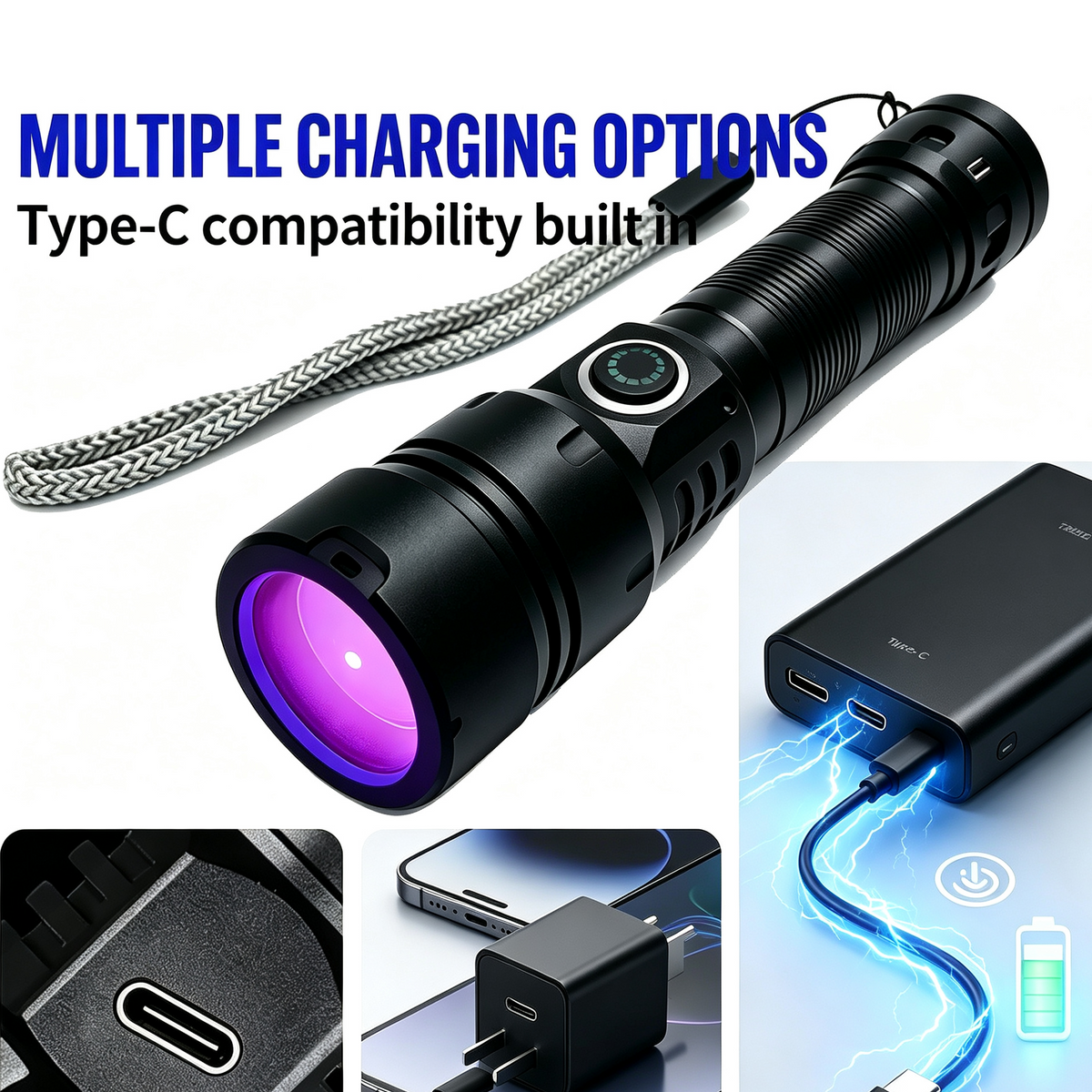 Rechargeable Blood Tracking Light for Night Hunting 2000 Lumens Blood Trail Tracking Flashlight Gifts for Hunter (Blood Finder Light)