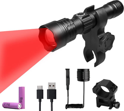 Coyote Hunting Light,Red Light for Hunting,Red,Green,Blue,White 4 in 1 Light for Coyote,Hog,Coon,Predator,Sniper,Scope,Hunting Lights