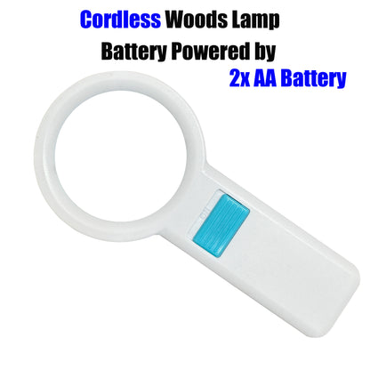 Cordless Wood's Lamp Ringworm Detection Light-Skin Testing-Esthetician-Veterinaria-5x Magnifying Wood Lamp Black Light-16 LED-Battery Powered Polarized Skin Dermatology Dermascope Light