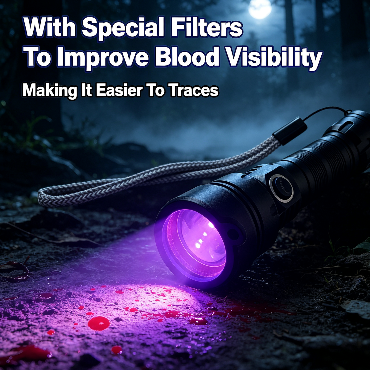 Rechargeable Blood Tracking Light for Night Hunting 2000 Lumens Blood Trail Tracking Flashlight Gifts for Hunter (Blood Finder Light)